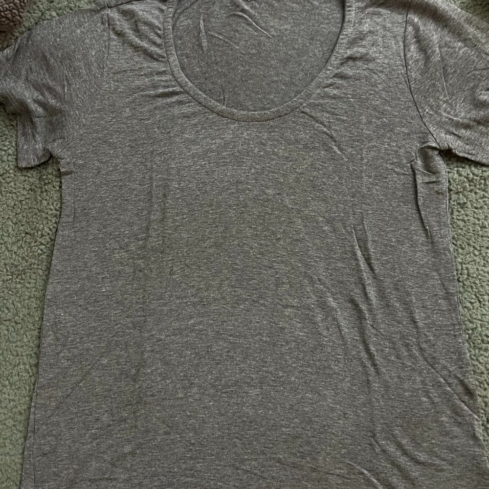 Splendid, Short Sleeve, Ribbed Top, Size XS, Gray